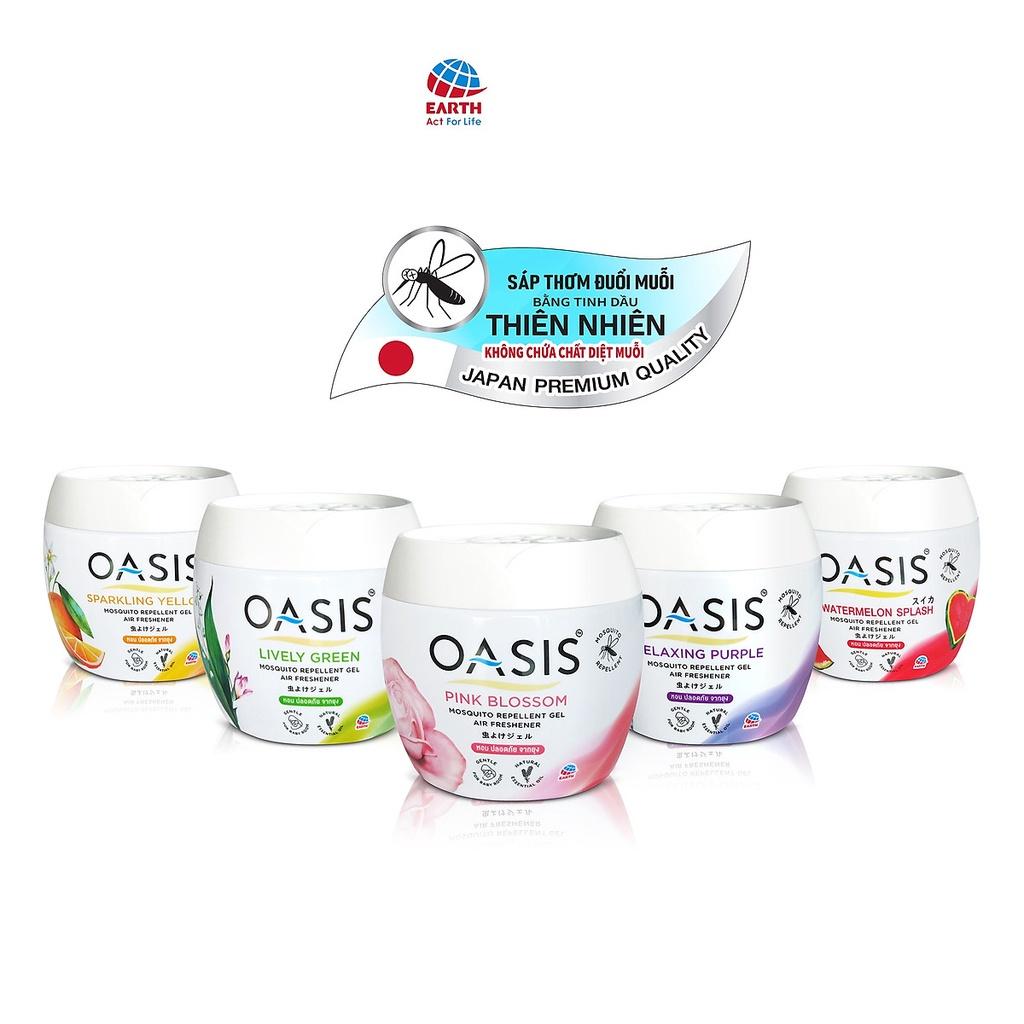 Sáp thơm đuổi muỗi OASIS Hương Hoa Hồng 180gr chất lượng Thái Lan cao cấp mosquito repellent gel Pink Blossom