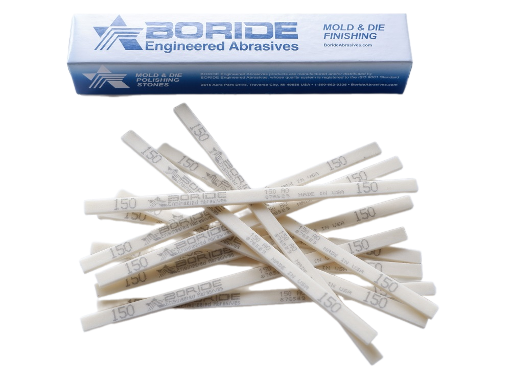 Combo 12pcs Đá đánh bóng Boride AO kích thước 1/8 X 1/4 X 6 grit 150