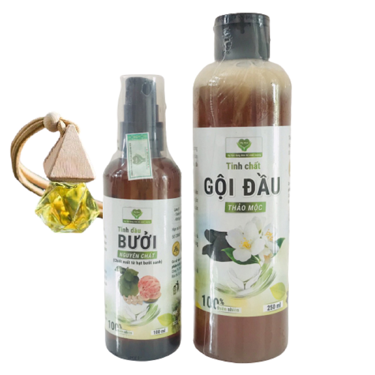 Combo dầu gội MẸ KEN 250ml và tinh dầu bưởi MẸ KEN 100ml - tặng chai tinh dầu sả chanh treo xe