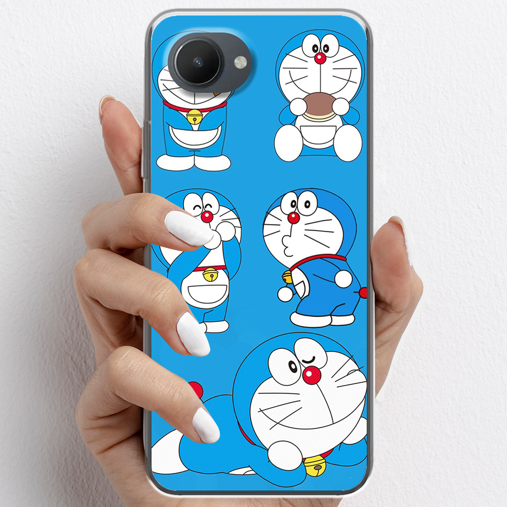 Ốp lưng cho Realme C30S nhựa TPU mẫu Doraemon ham ăn