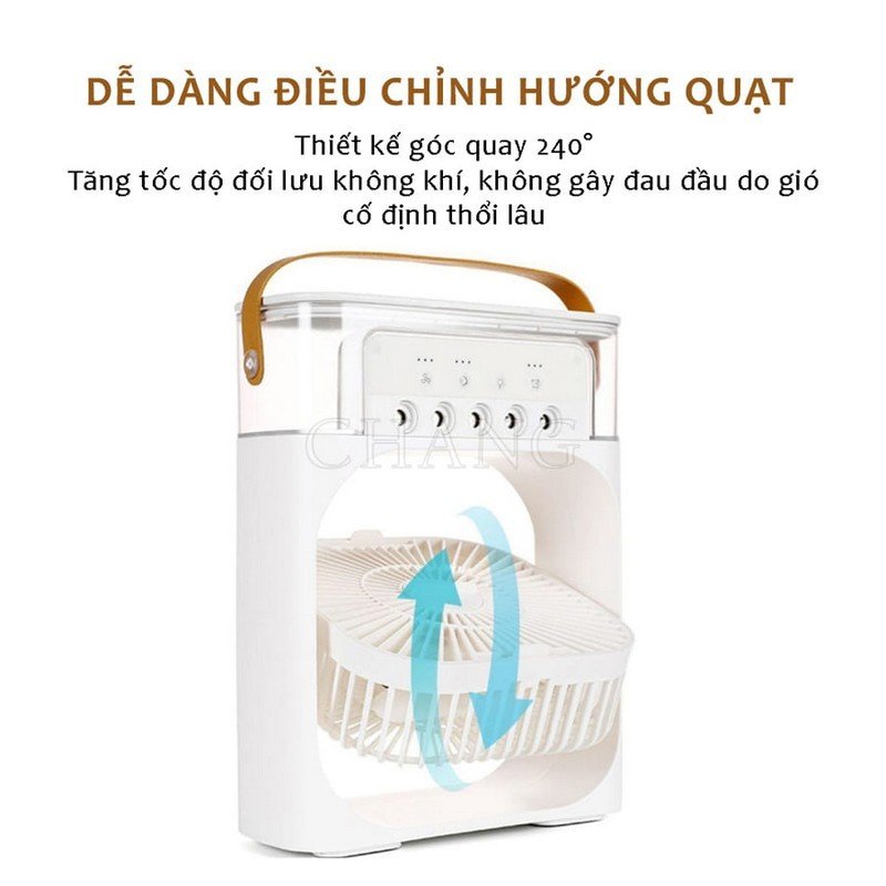 Quạt Điều Hòa Phun Sương Hơi Nước Air Cooler 3 Cấp Độ Có Đèn Led