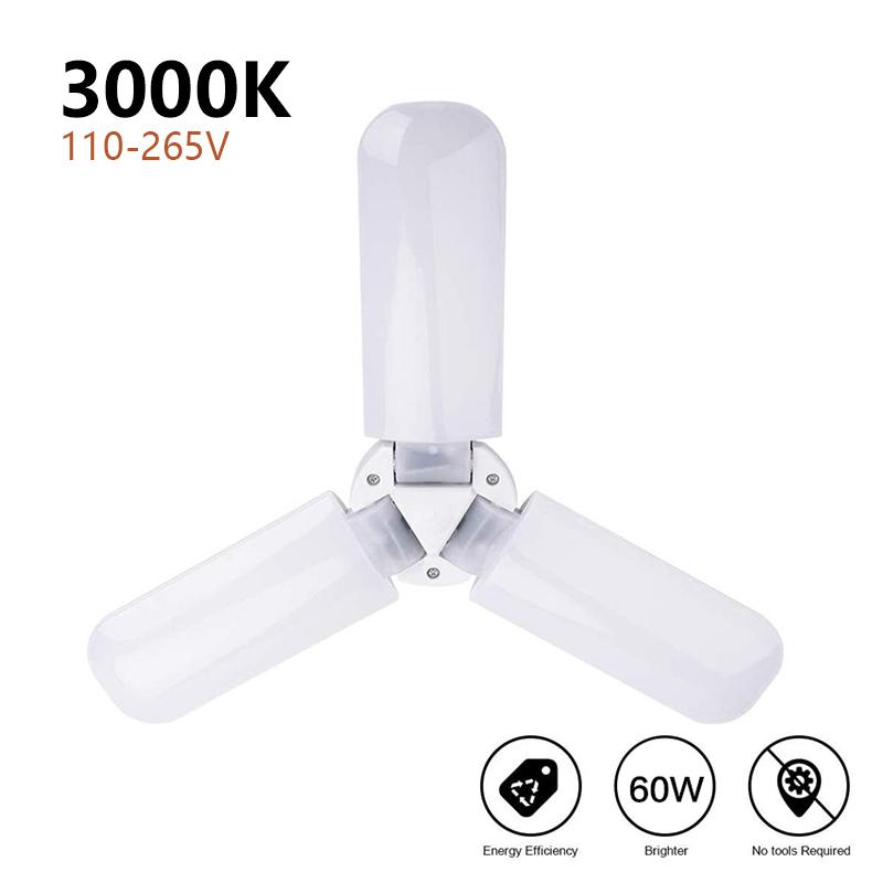 Đèn LED Nhà Để Xe Chiếu Sáng Công Nghiệp Đa Năng Có Thể Điều Chỉnh Biến Dạng Ốp Trần Siêu Sáng 30W Đèn Ngủ LED E26