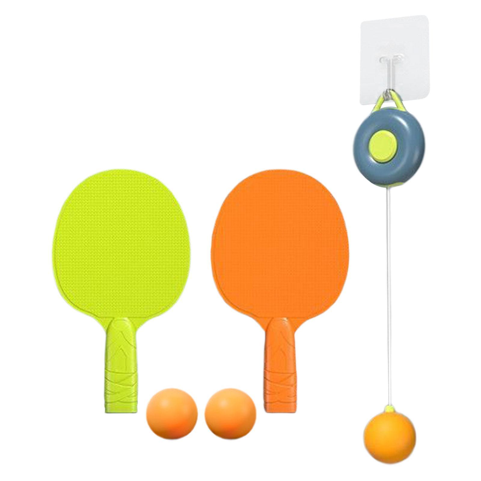 Tennis Trainer Self Training Set Practice Telescopic Host Pingpong Balls Paddles Set for Parent Kids Interaction Boys Girls Beginners