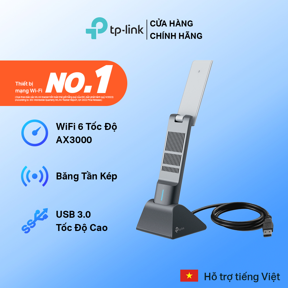 Bộ Chuyển Đổi USB WiFi TP-Link Archer TX50UH WiFi Độ Lợi Cao AX3000 - Hàng Chính Hãng