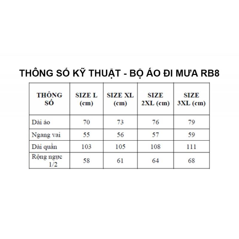 BỘ ÁO MƯA CHÍNH HÃNG RANDO RB8, CHE MƯA VÀ GIỮ ẤM TUYỆT ĐỐI