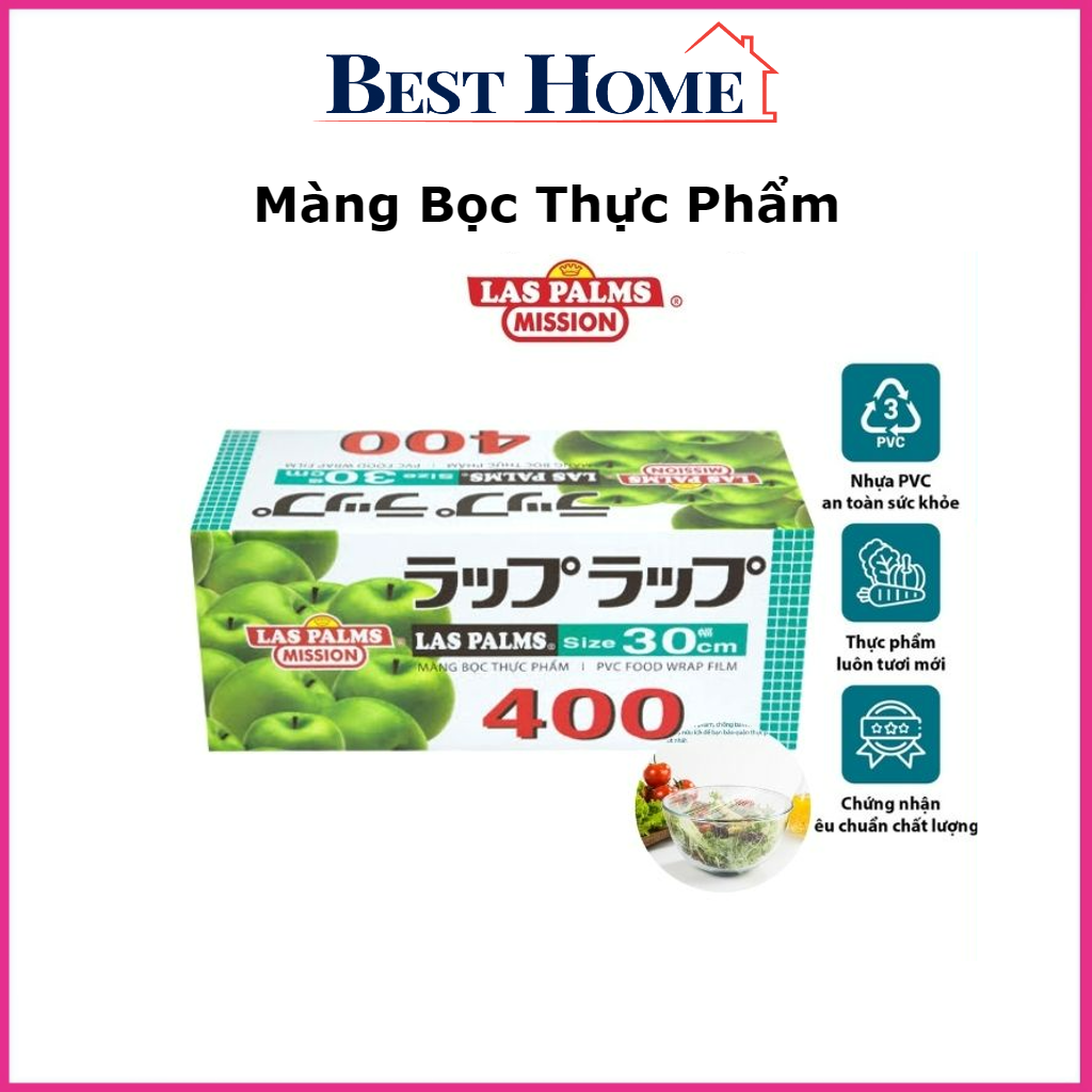 Màng bọc thực phẩm Laspalm Chính Hãng cuộn bọc thực phẩm thức ăn có dao cắt tiện lợi Laspalms