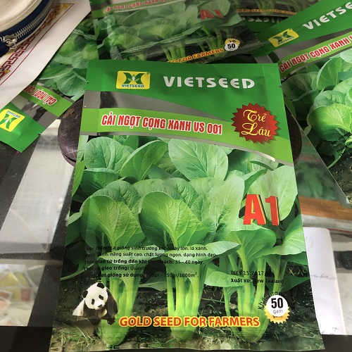 05 gói Hạt giống cải ngọt cọng xanh VS 001 Sinh trưởng khỏe, cây lớn, lá xanh