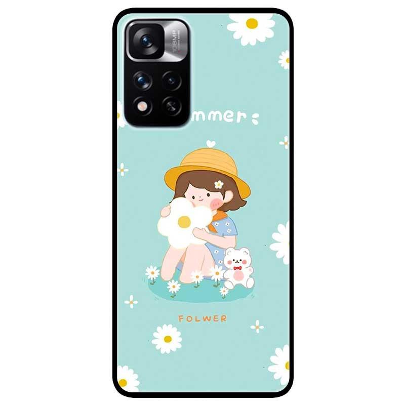 Ốp lưng dành cho Xiaomi Redmi Note 11 Pro  mẫu Cô Gái Ôm Hoa Trắng