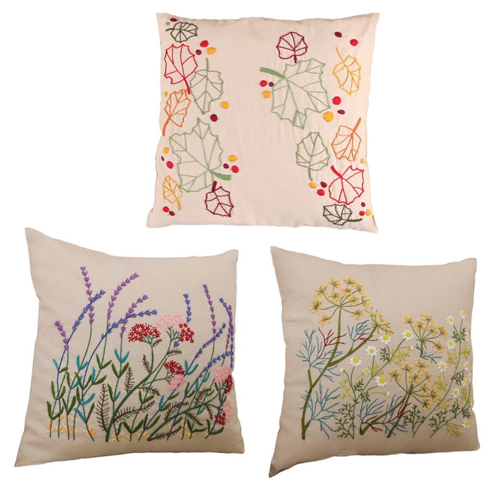 DIY Embroidery Kit Pillow Case Handmade For Beginners