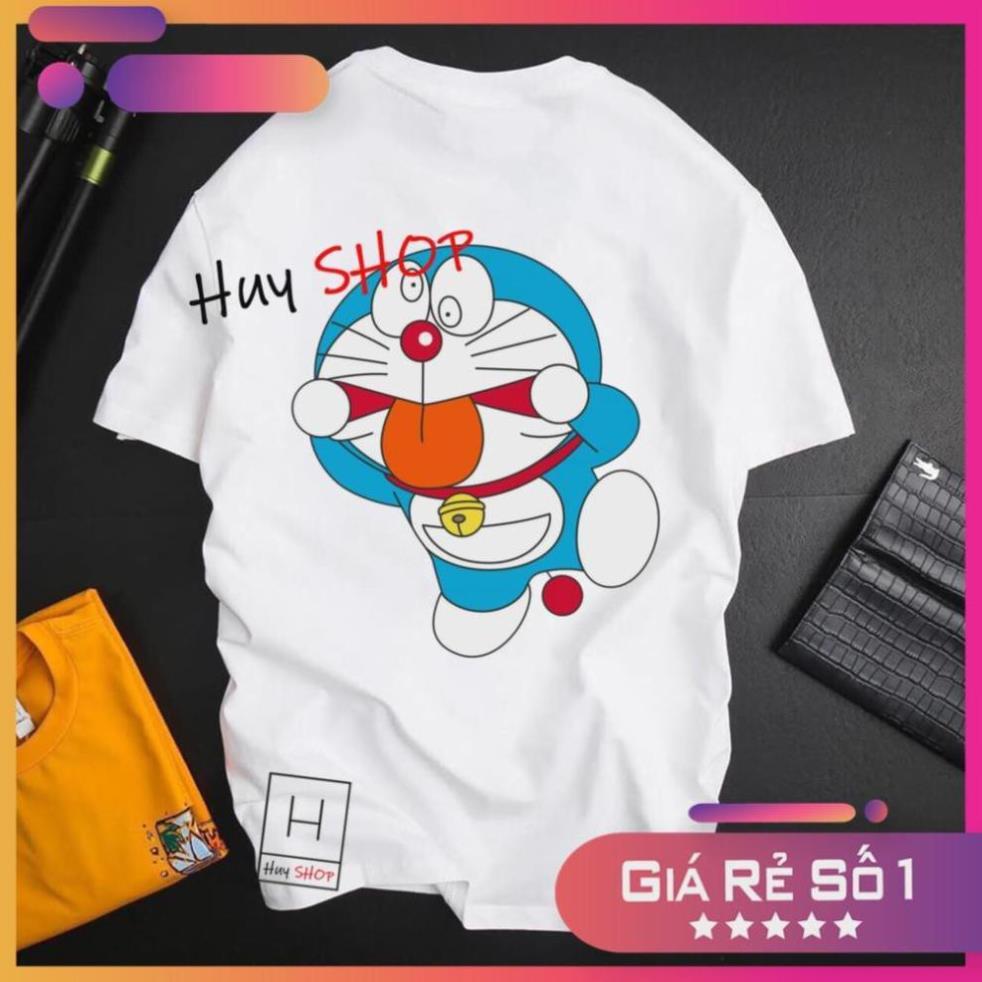 SIÊU PHẨM Áo Thun Doraemon Nữ Nam Trắng Full Size Cotton Mẫu Mới Áo thun Hàn Quốc Unisex - Áo thun tay lỡ 760