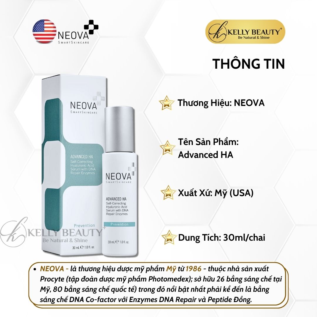 Tinh Chất Cấp Ẩm Phục Hồi Tế Bào Da NEOVA Advanced HA | Kelly Beauty