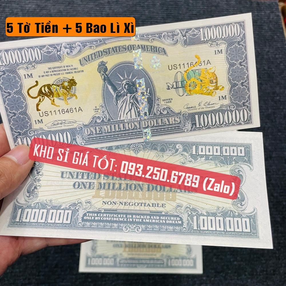 tiền LÌ XÌ 1 TRIỆU ĐÔ Hình Mèo Lưu Niệm Mạ Vàng, tặng bao lì xì