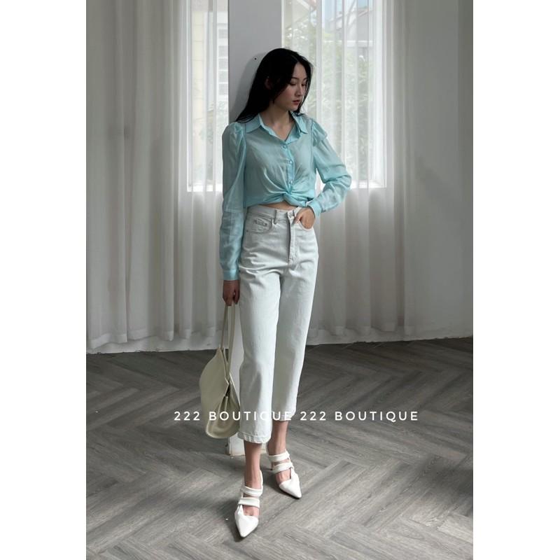 Sơ mi croptop lụa