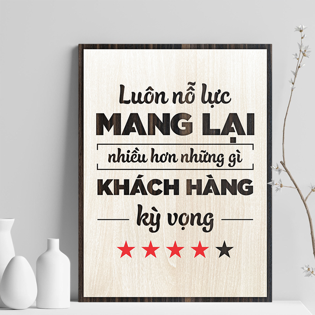 Tranh Gỗ khắc Chữ tạo động lực TBIG056 treo phòng làm việc