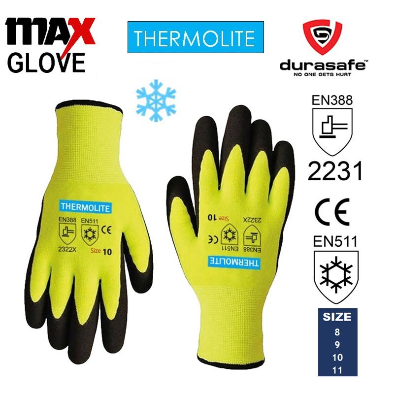 Găng tay mùa đông SEAVIEW THERMOLITE 10-gauge, chống cắt, siêu nhẹ, dày, phủ Polyester/Acrylic Yarn Knit Liner, Hi-Viz