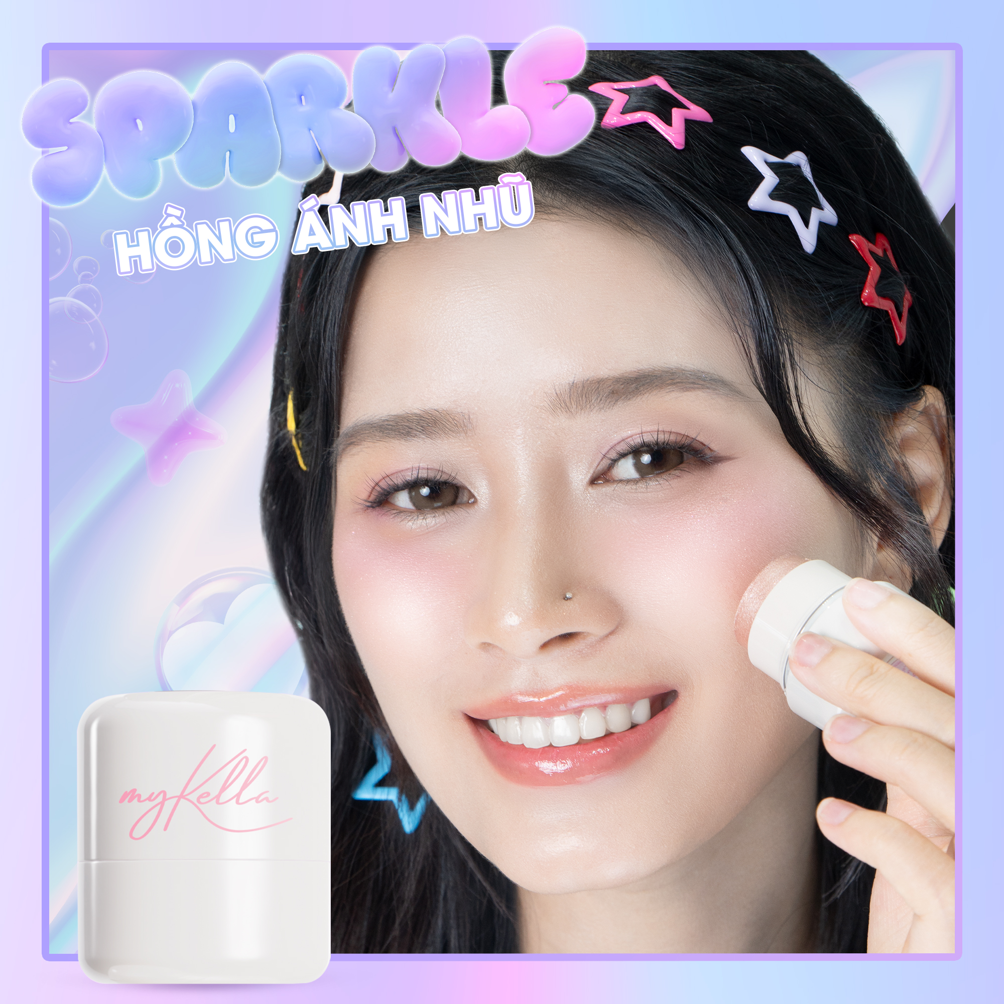 Má Thạch Highlighter Bắt Sáng SPARKLE Mềm Mịn, Hồng Ánh Nhũ Lấp Lánh