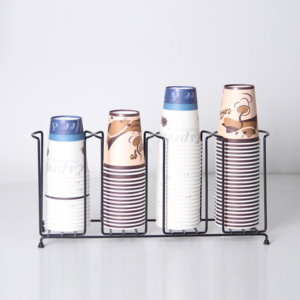 Paper Cup Dispenser 4 Stacks Lid Holder Kitchen Rack Drink Stand Rack 100mm