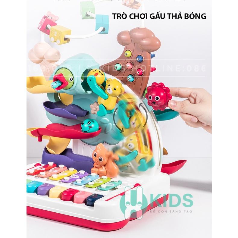 Đồ chơi giáo dục sớm đa chức năng có phím piano, đàn gõ, đường ray ô tô, puzzle sáng tạo cho bé từ 6 tháng - 3 tuổi