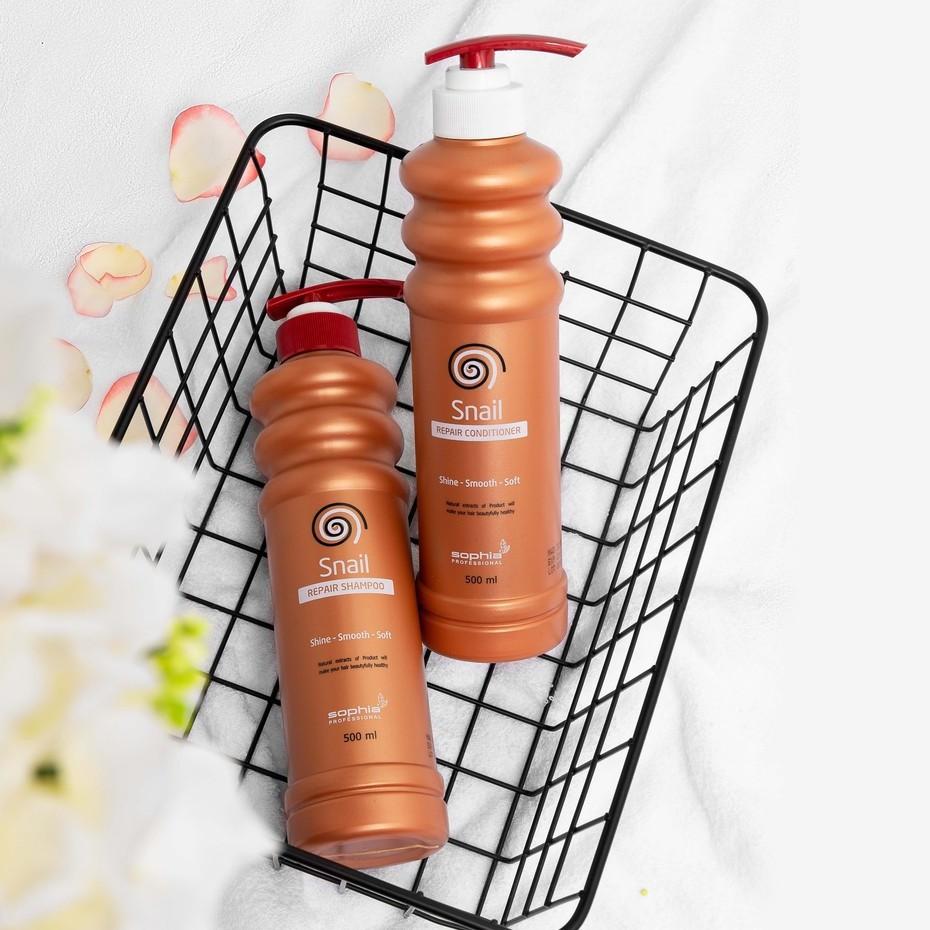 Dầu gội ngăn rụng tóc , kích mọc tóc nhanh siêu phục hồi , siêu thơm snail Sophia Professional 500ml