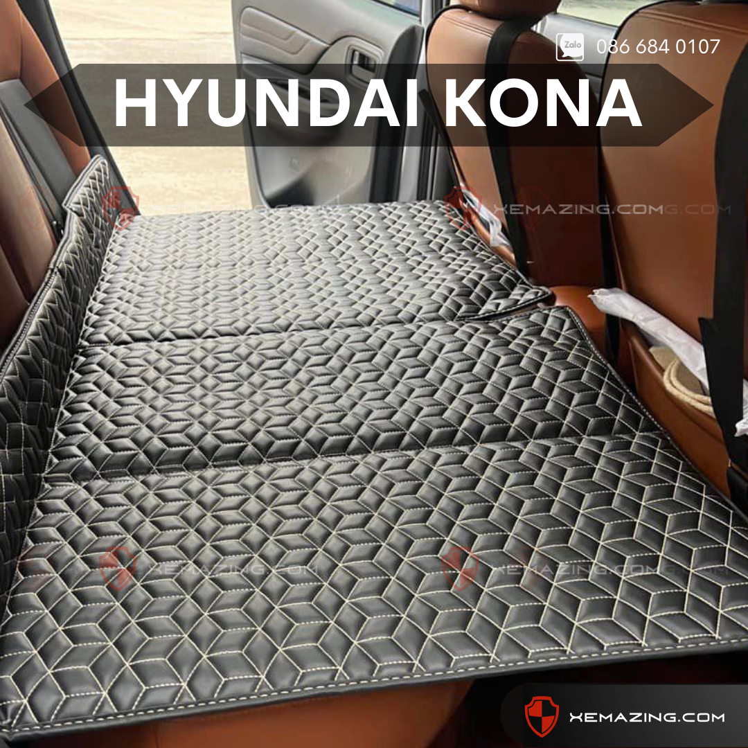 Đệm Nằm ô tô HYUNDAI KONA - Thiết kế 4 Khay Dọc Trợ Lực - Đệm không bơm như đệm hơi ô tô
