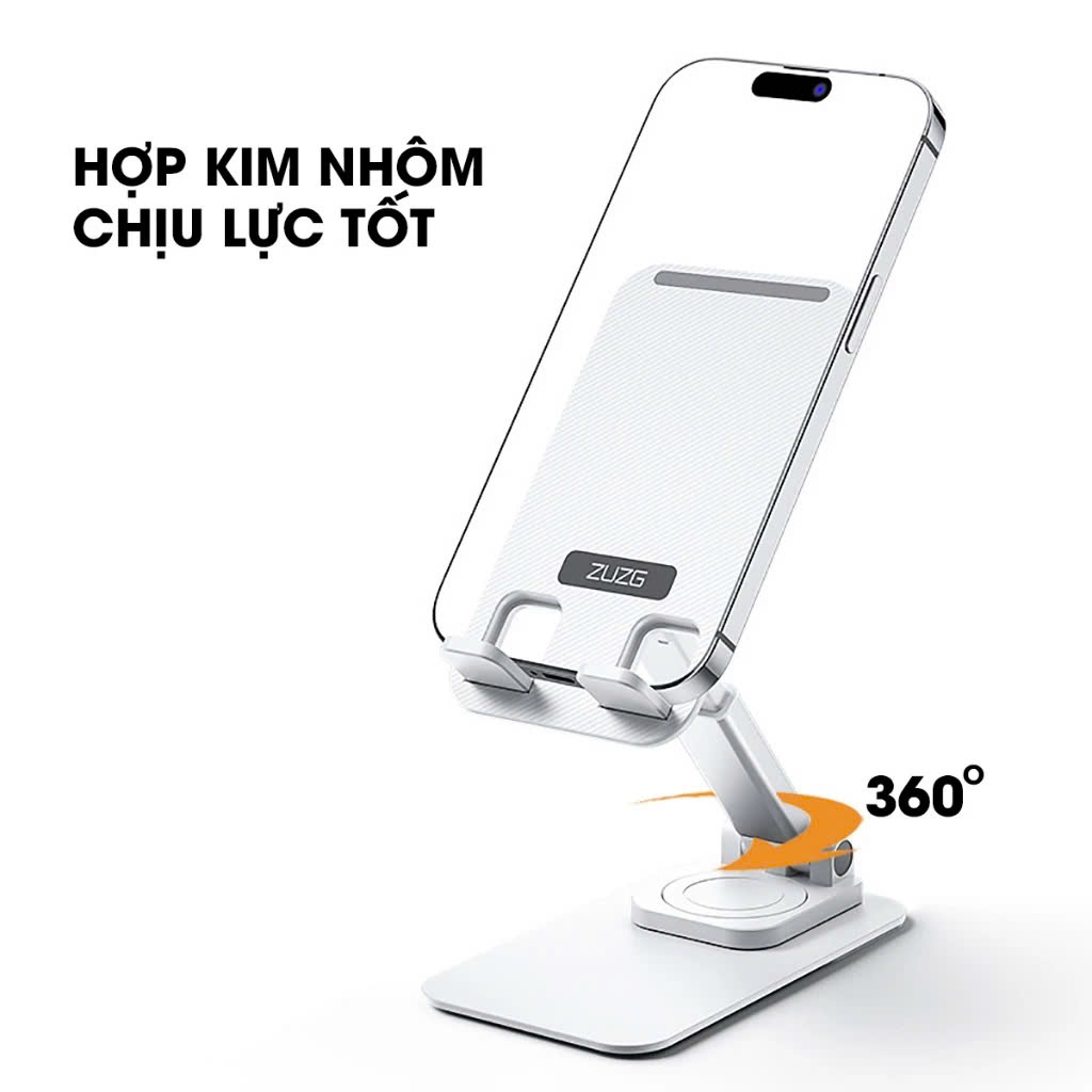 Giá đỡ điện thoại bằng kim loại xoay 360° có thể gấp gọn, chân đế vững chắc - Hàng Nhập Khẩu