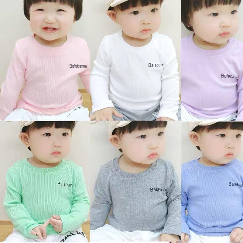 Áo giữ nhiệt dài tay in chữ love baby cho bé trai, bé gái cotton dày dặn phong cách Hàn Quốc