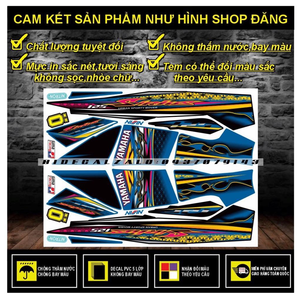 TEM RỜI SIRIUS MẪU HOA VĂN KẼM GAI PHỐI MÀU XANH ĐEN - BI DECAL