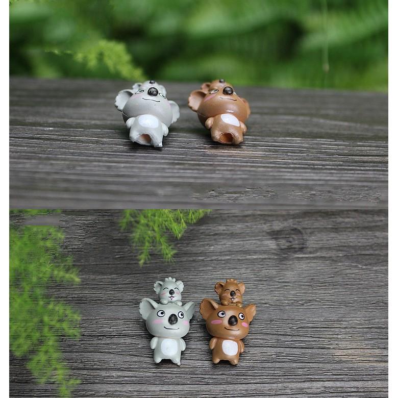 Mô hình Gấu Koala mẹ và con cho các bạn trang trí tiểu cảnh, terrarium, DIY