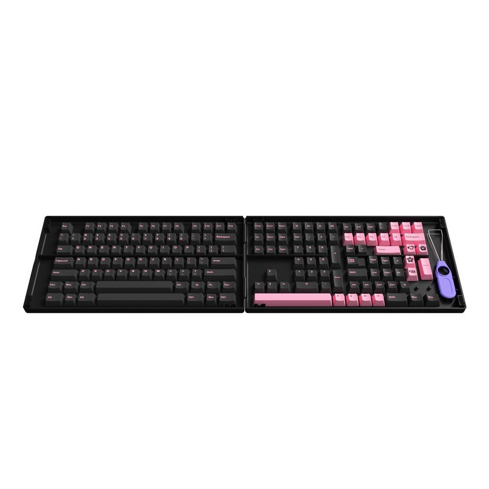 AKKO Cherry Profile PBT doubleshot keycap for mx stem keyboard Silent Muted Macaw Black Pink Psittacus