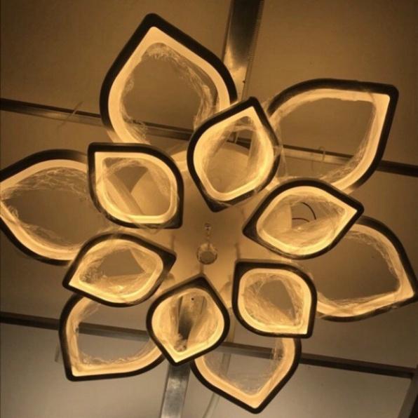 Đèn ốp trần hoa sen 12 cánh, đèn gắn trần, đèn trần trang trí, đèn decor DT HQ