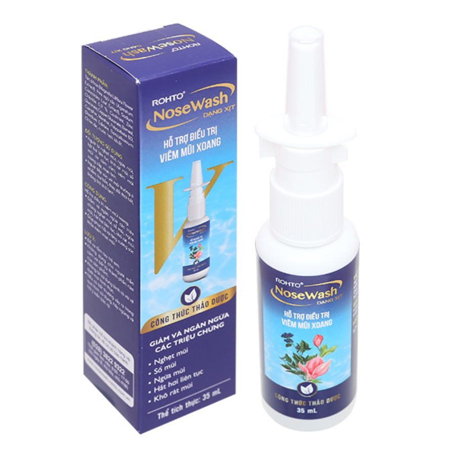 Xịt Hỗ Trợ Giảm Nhanh Tình Trạng Viêm Mũi Xoang Rohto Nosewash Spray (35ml)