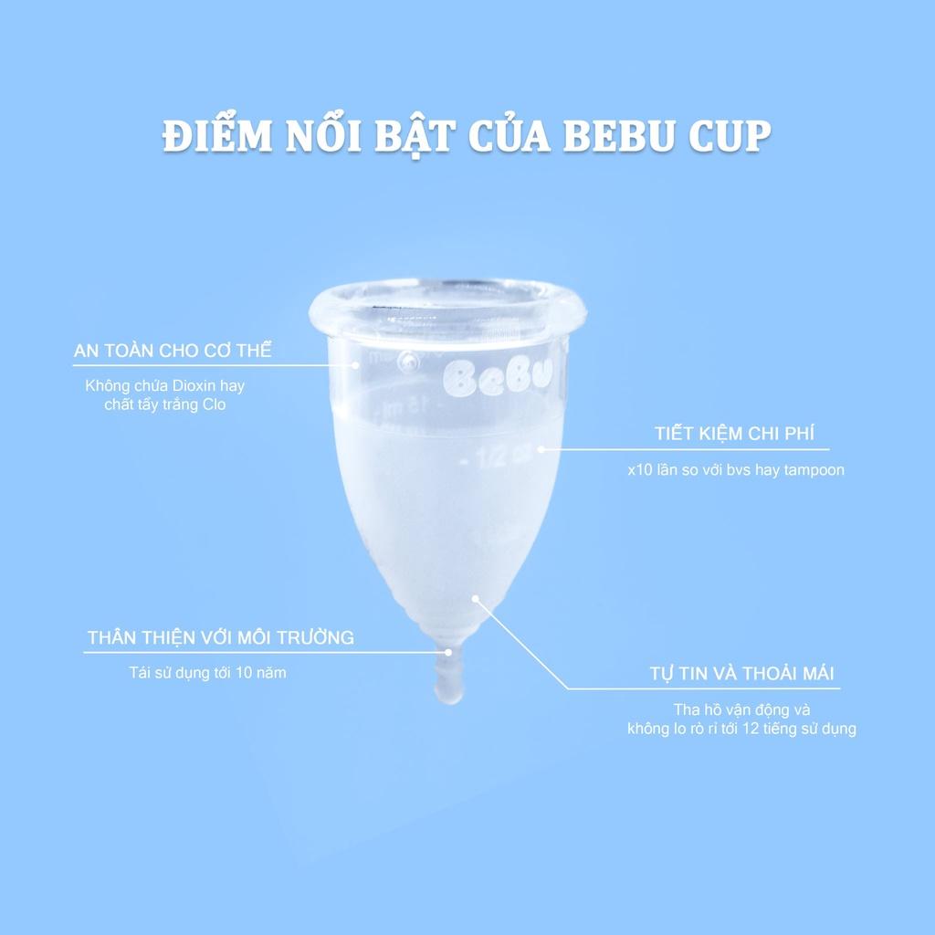 Cốc Nguyệt San BeBuCup Chính Hãng,100% Silicol Y Tế siêu mềm