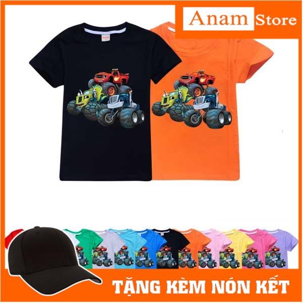 Áo thun cho bé XE ĐUA QUÁI VẬT đủ size đủ màu Anam Store