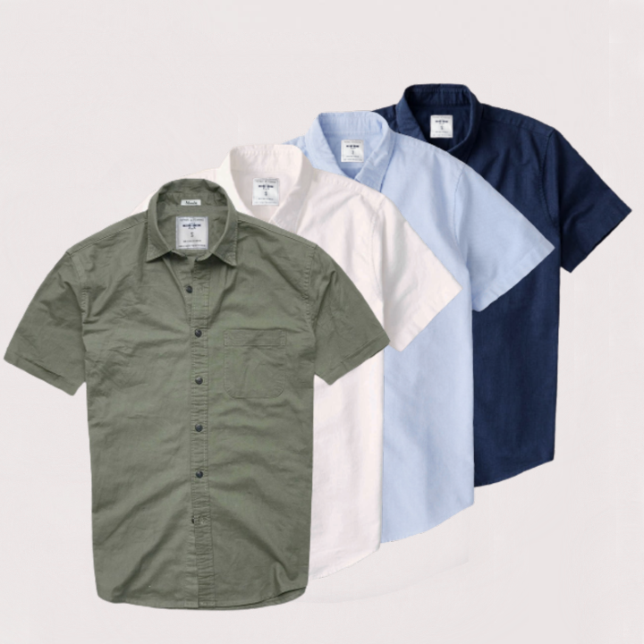Áo sơ mi nam tay ngắn vải Oxford cao cấp phù hợp công sở trắng ND05