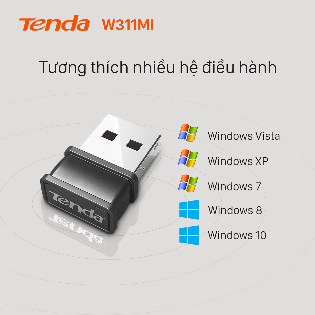 USB kết nối Wifi Tenda W311Mi tốc độ 150Mbps - Hàng Chính Hãng