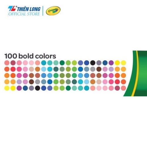 Bộ 100 màu bút lông nét mảnh - nét đậm có thể rửa được Crayola Supertips Washable Marker