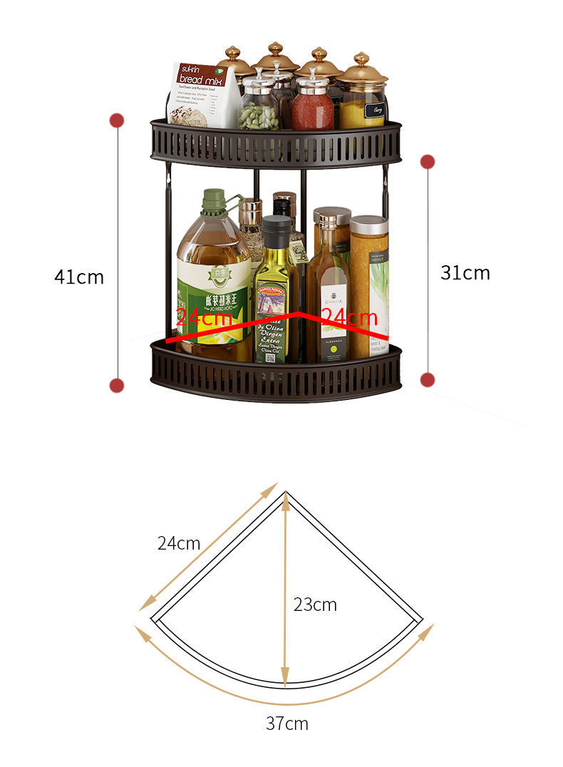 Kệ gia vị thông minh xoay 360 độ 2 tầng sơn tĩnh điện