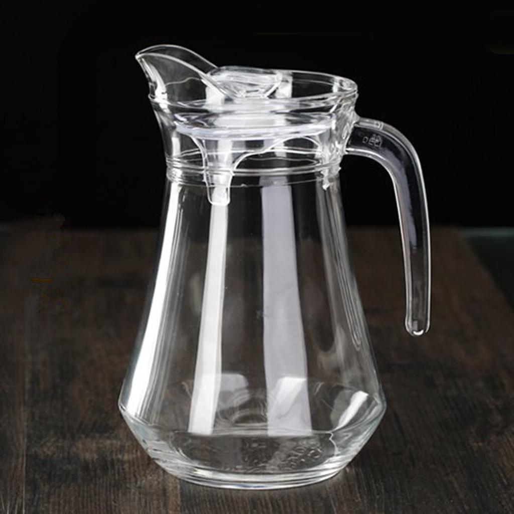2 Pcs Clear Water Pitcher 1.3L Juice Beverage Jar for Bar Cafe Kitchen