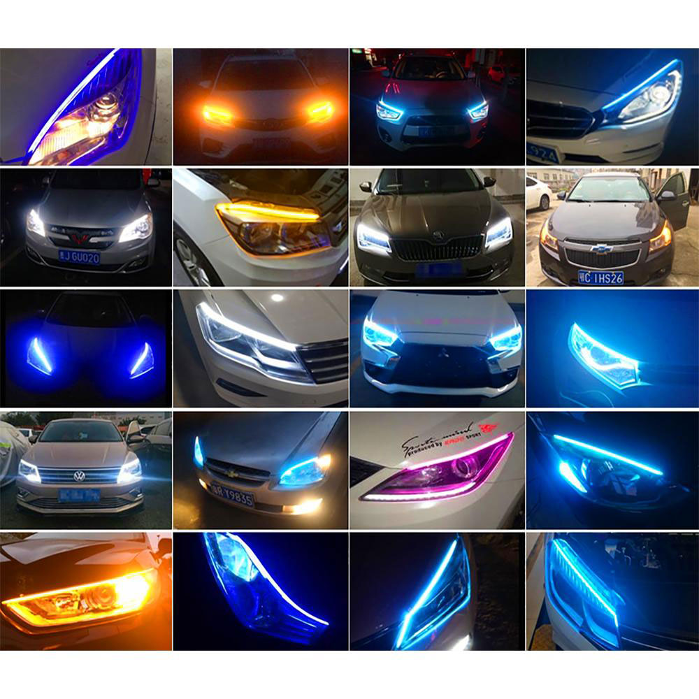 Đèn Led Streamer Dán Đèn Xe Xi Nhan Ô Tô Nháy Đuổi Dài 60Cm Nhiều Màu