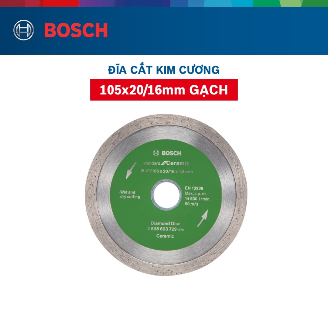 Đĩa cắt kim cương Bosch 105x20/16mm gạch