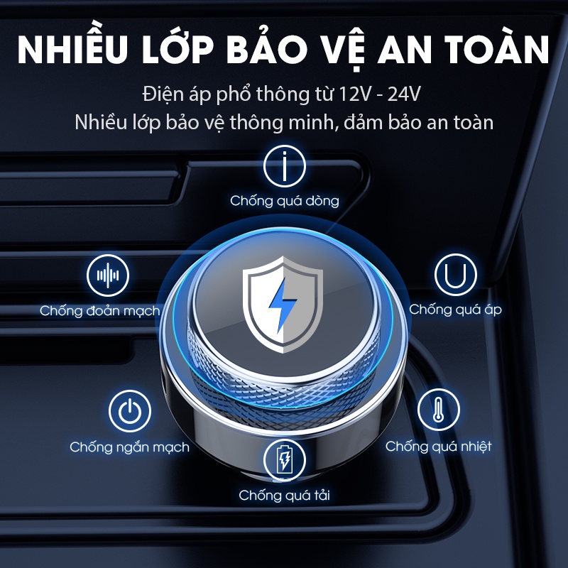 Tẩu Sạc Ô Tô ACOME ACC04 Đa Năng 2 Cổng Sạc Hỗ Trợ Đàm Thoại Bluetooth 5.0 - Hàng Chính Hãng