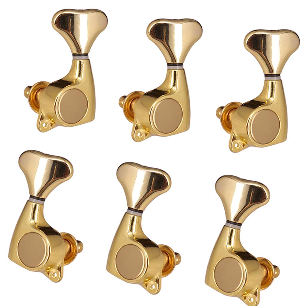 Sunnimix 6 Miếng Sắt 3R3L Dây Chỉnh Chốt Kín Gear Cho Điện Acoustic Guitar Các Bộ Phận Thay Thế