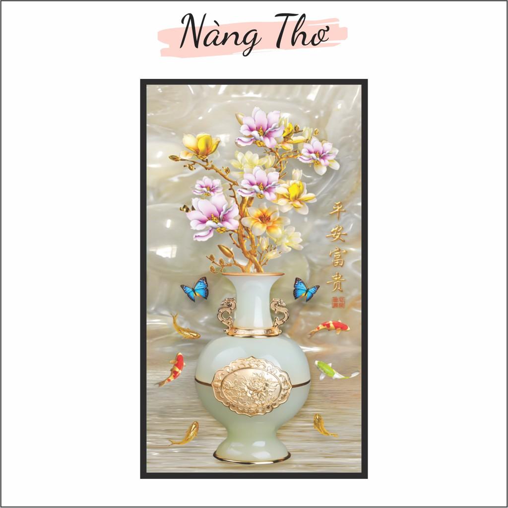 Decal Bình Hoa dán tường 3d_NHIỀU KÍCH THƯỚC