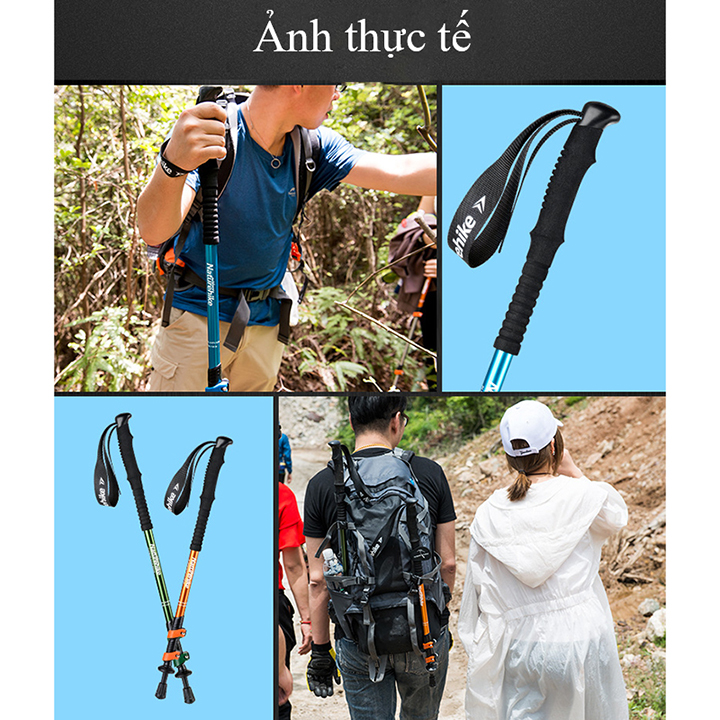 Gậy leo núi thể thao dã ngoại phượt Naturehike NH17D001-Z hàng chính hãng dành cho cả nam và nữ