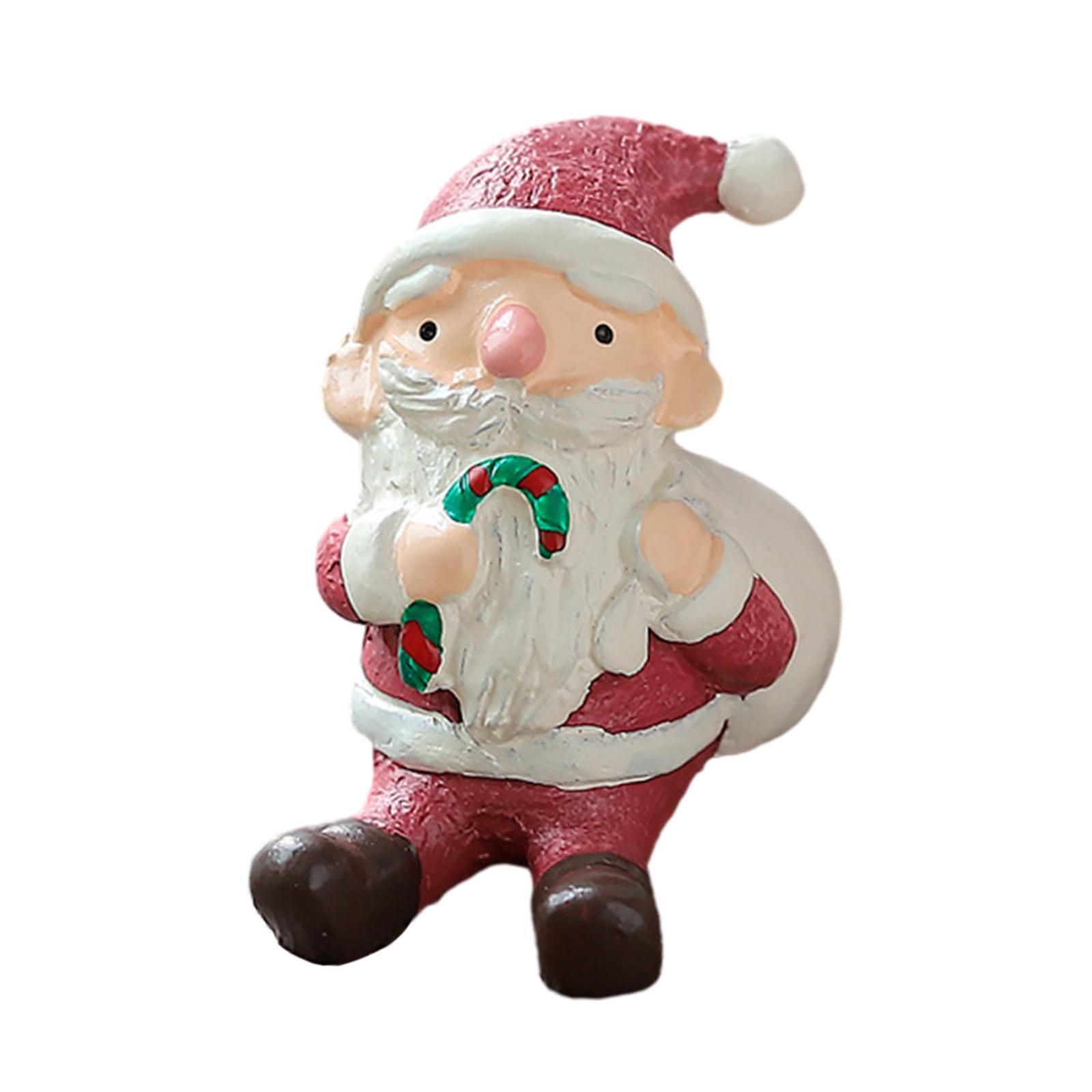 Christmas Figurine Creative Miniature Statue for Tabletop Fairy Garden Decor