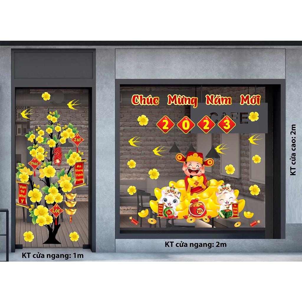 DECAL TRANG TRÍ TẾT 2023 COMBO SỐ 4