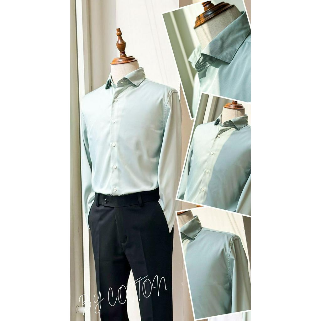 Áo Sơ Mi Nam Dài Tay Trơn BY COTTON Cotton Mint Shirt