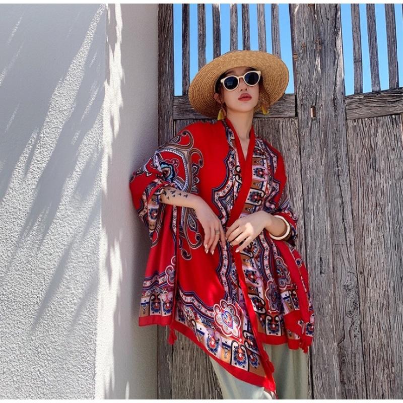 Khăn choàng BOHO đa năng hoạ tiết thổ cẩm chất đẹp mềm mịn (BH1
