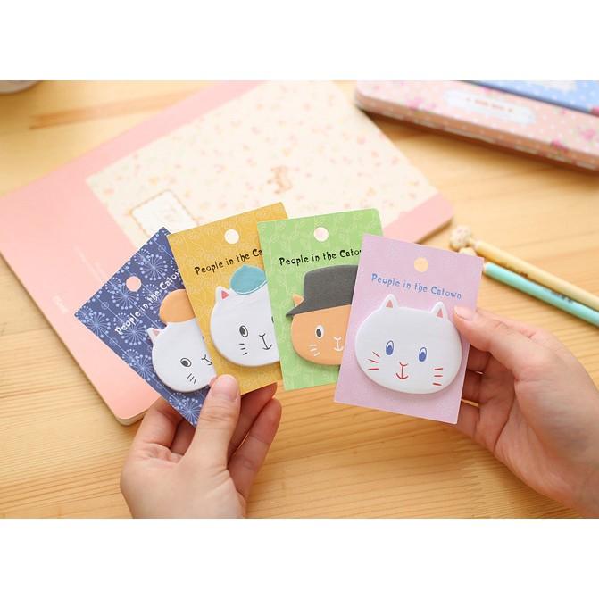 Note mèo dễ thương 30 tờ, giấy ghi chú hình mèo cute