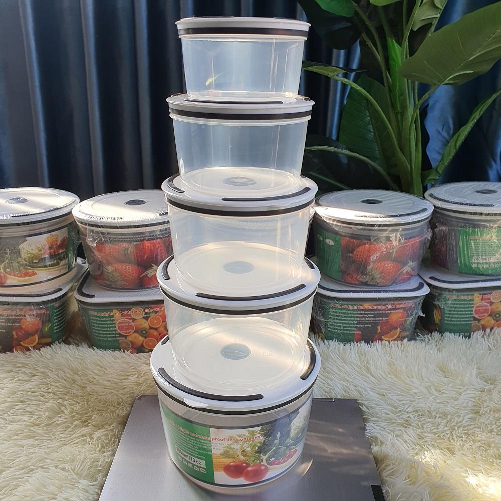 Combo 5 HỘP ĐỰNG THỰC PHẨM HÌNH TRÒN NHIỀU KÍCH CỠ SIÊU TIỆN DỤNG - 2900ML - Trữ đông thức ăn - Sử dụng lò vi sóng